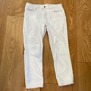 JJill cream cropped denim pant